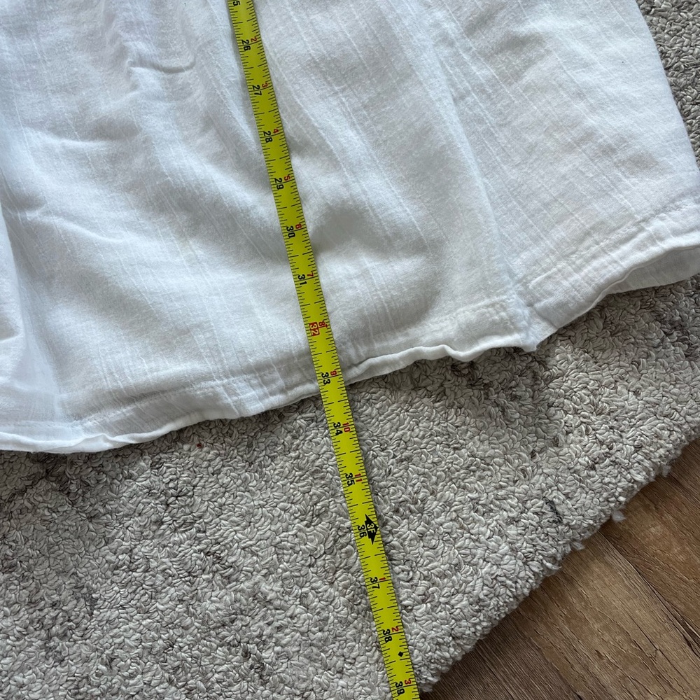Aritzia Wilfred Safran Cotton Gauze White Spaghetti Strap Sundress Mini Sz L - Picture 9 of 12